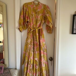 Floral Long Sleeve Dress - Pink and Yellow